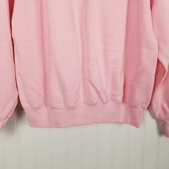 Vintage 90s USA Tultex Blank Crew Neck Sweatshirt Pink Adult Medium Cotton Blend - Picture 4 of 11